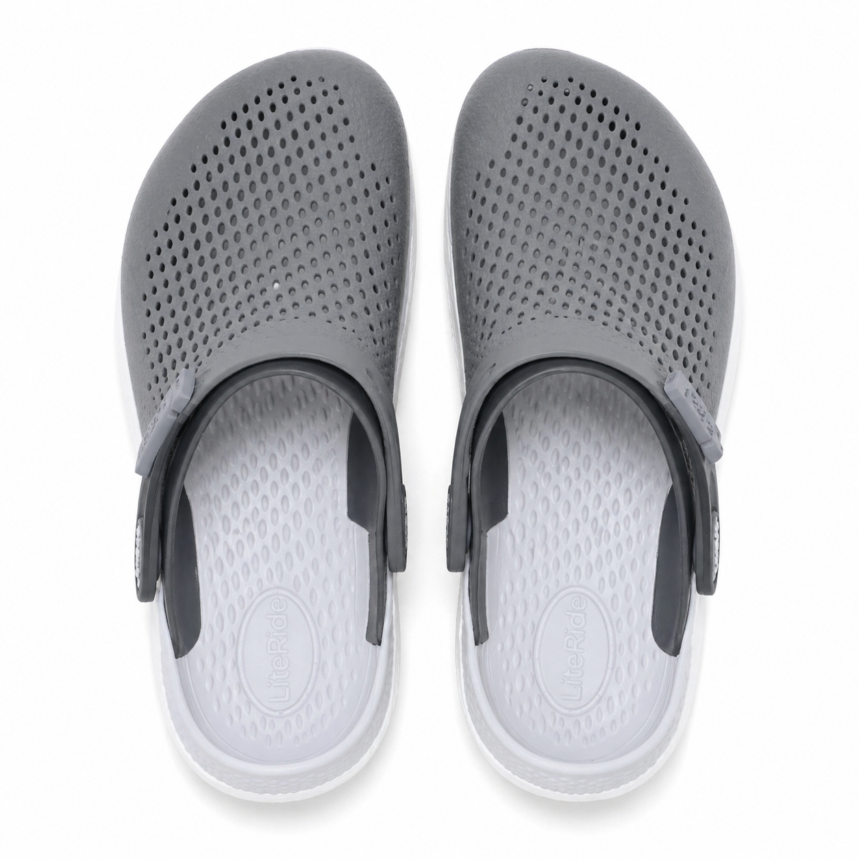 Studio pair view of grey Crocs LiteRide 360 Clog