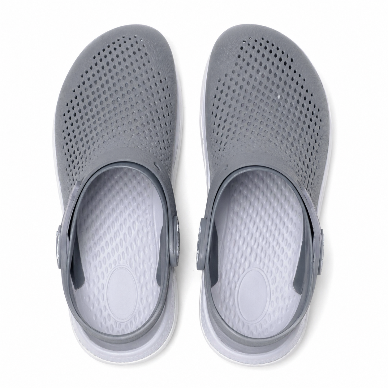 Top view pair of grey Crocs LiteRide 360 Clog